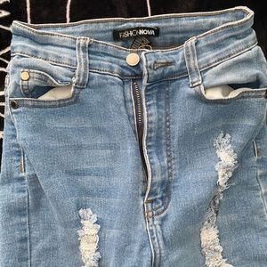 High rise ripped Fashion Nova jeans